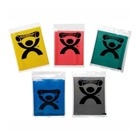 Fabrication Enterprises CanDo Low Powder Pre-Cut Exercise Band, 48"L Strips, 5 Color Set 1208498